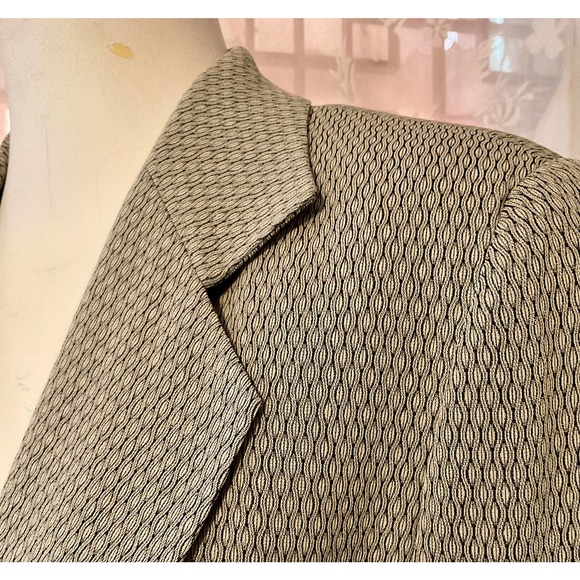 Vintage Y2K Like New Kenar Designer Blazer Jacket Sz.4 Olive Green/black silky - Picture 4 of 12